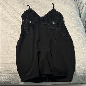 Black Lace-Trim Slip Dress - Women's Intimates